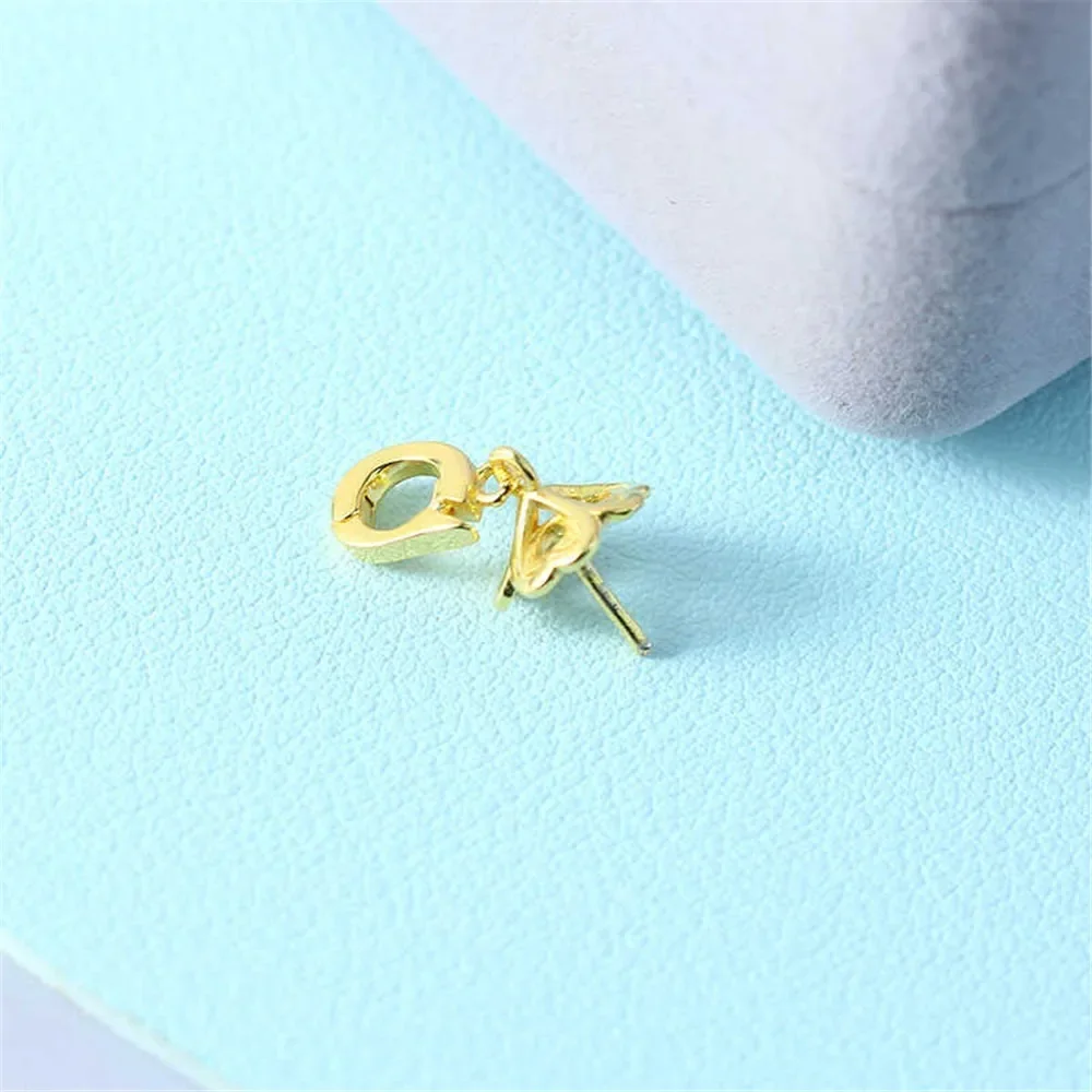 

S925 Sterling Silver Pearl Pendant Setting, DIY Empty Bezel Cup Jewelry Supplies for Craft Making, Hollow Prong Pendant Findings