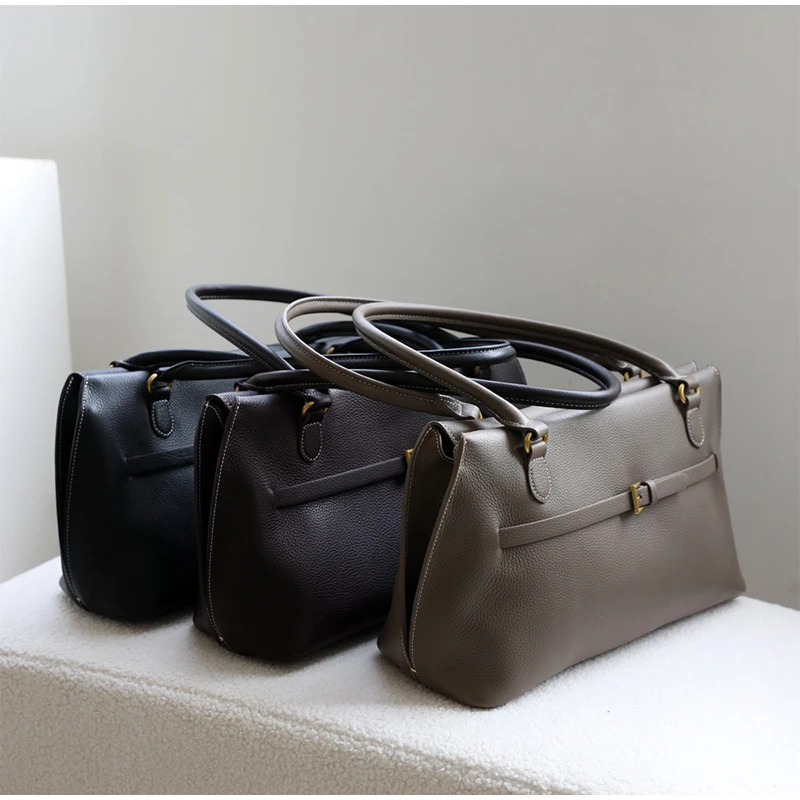 2025, neue High-End-Top-Schicht aus Rindsleder, Pendler-Unterarmtasche, tragbare Shell-Tasche, große Kapazität, Tragetasche, luxuriöse Designer-Handtasche