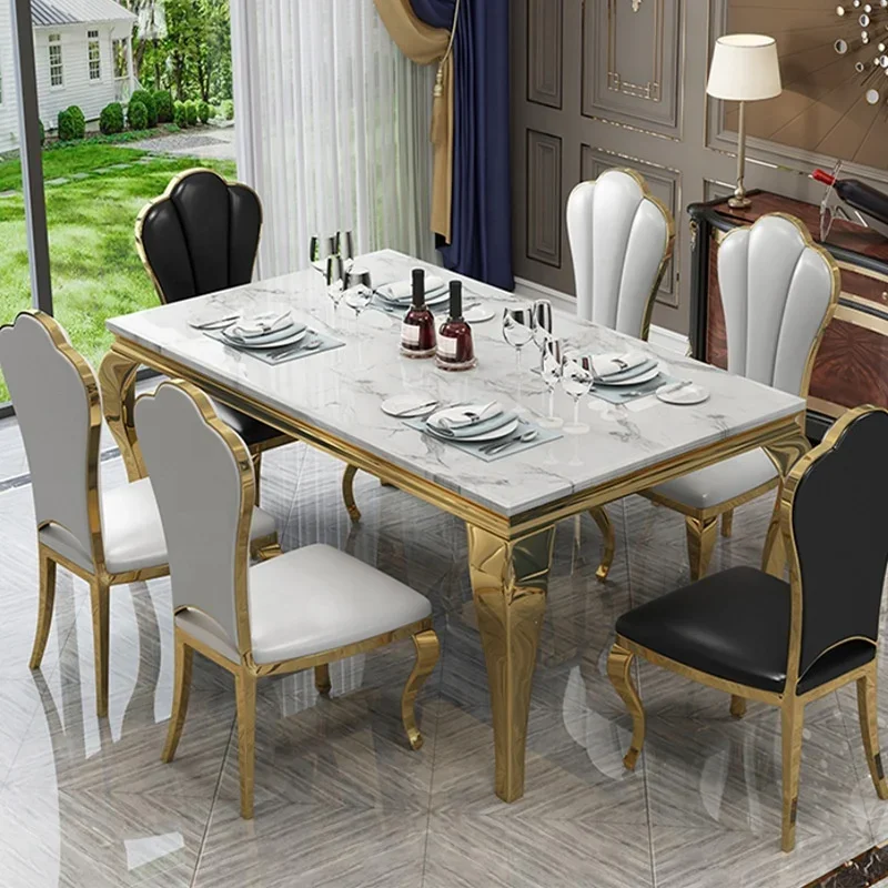 Popular And Practical Large Rectangular Marble Dining Table China Design Marble Top Dining Table