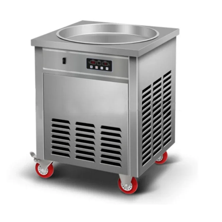 Stainless Steel 110v Single Square Cold Plate Fried Ice Cream Roll Machine Maker Delivery To Door In USA