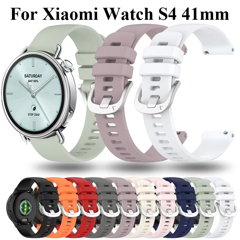 Correa de reloj de silicona de 18mm para Xiaomi Watch S4, banda deportiva de 41mm para Oneplus Watch 3 de 43mm/Oppo Watch X2 Mini/Venu 4 de 41mm 2S 3S/265S