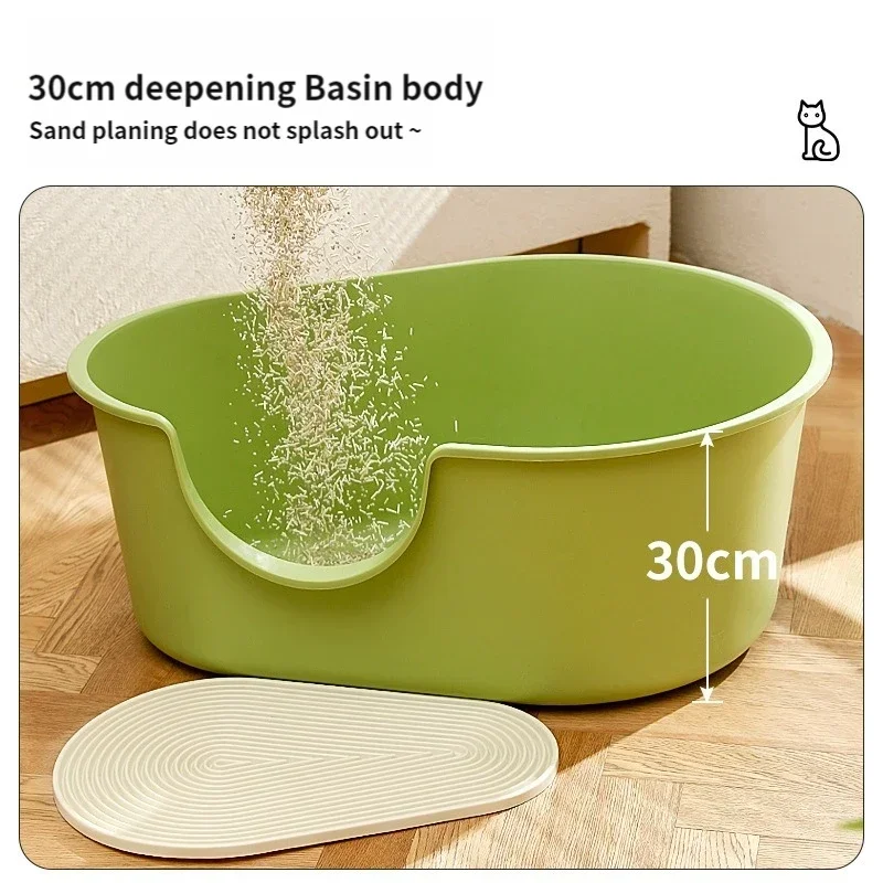 Extra-large Cat Litter Box Semi-enclosed Spatter-proof Cat Toilet Odor-proof Cat Sandbox Puppy Litter Tray Pet Cleaning Products