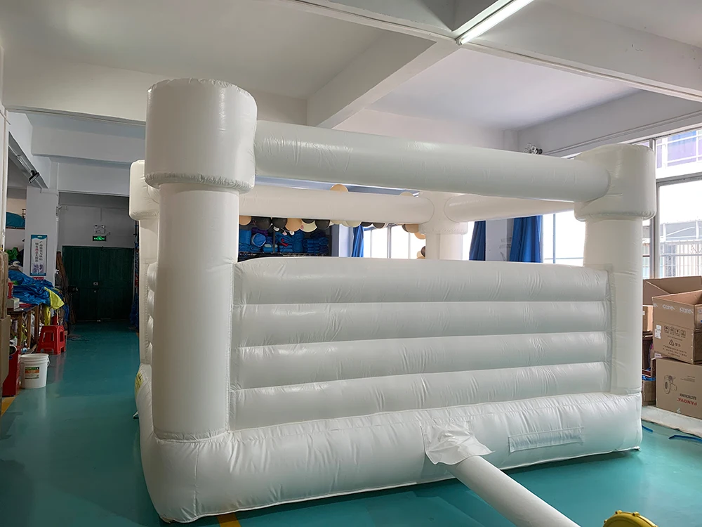 Commercial PVC Tarpaulin 100% White Bounce House 5*5*2M Inflatable Jumping Castle Wedding Bouncy House Trampoline With Blower