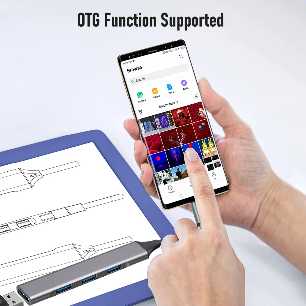 Getatek USB Hub Type C Hub USB 3.0 OTG 4 Port USB C/A HUB Multi Splitter Adapter Laptop Accessories for Lenovo Macbook Pro