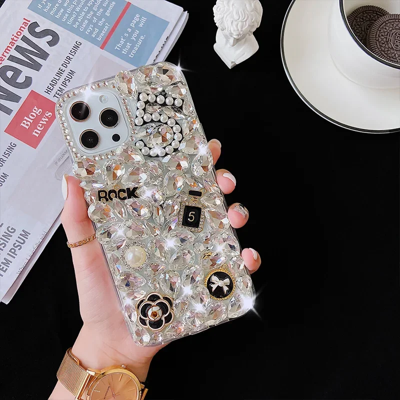 Luxury Glitter bling Shiny Crystal Full Diamond Phone Case For Samsung Galaxy S22 S23 S21 S20 FE S10 Note 10 Plus 20 Ultra Cover