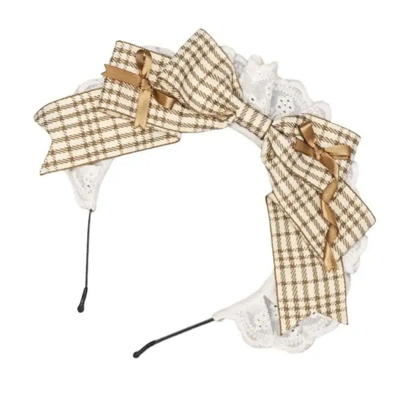 

P9FE Cosplay Anime Maid Hairband Costume Lace Hairhoop for Women Festival Dressinup