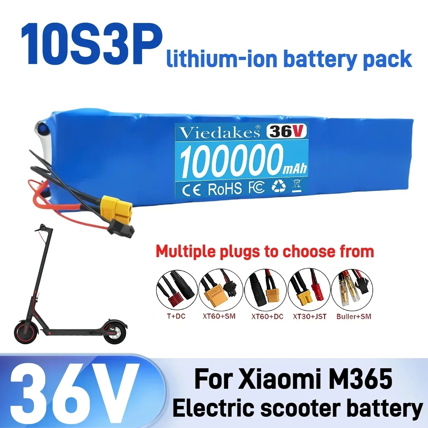 

100% brand new ✔36V Scooter battery pack ✔100Ah 36V 10S3P 18650 battery pack for m365 Scooter battery 20A BMS board️