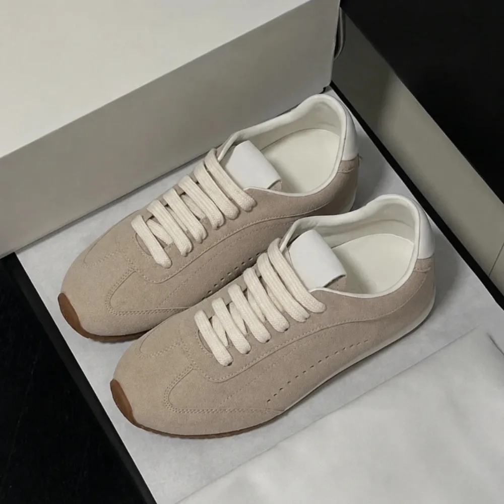 Zapatillas Deportivas Retro de Diseño de Lujo, de Cuero Genuino, Suela Plana Suave, Unisex, Calzado Casual para Correr