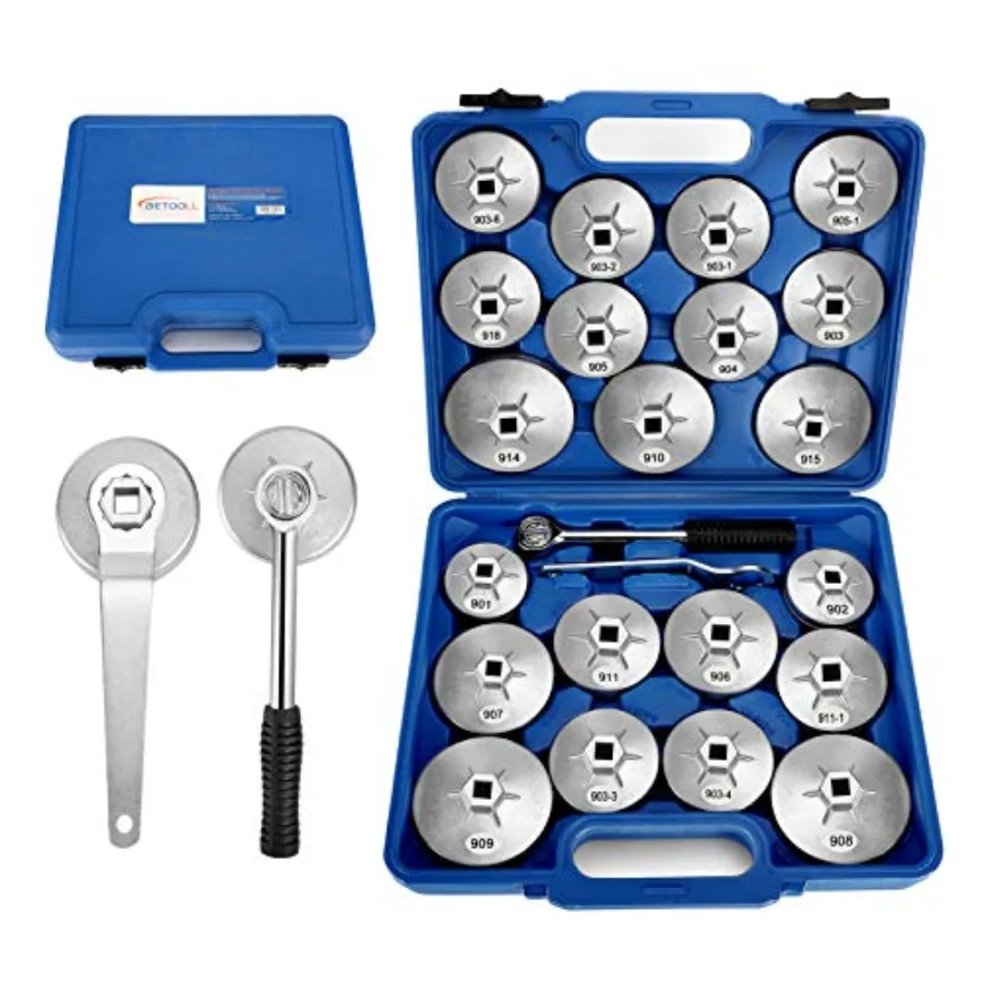 

Oil Filter Wrench Set, Oil Filter Socket Set with 65, 67, 72, 73, 74, 75, 76, 79, 84, 89, 91, 92, 95, 101mm, Compatible with To