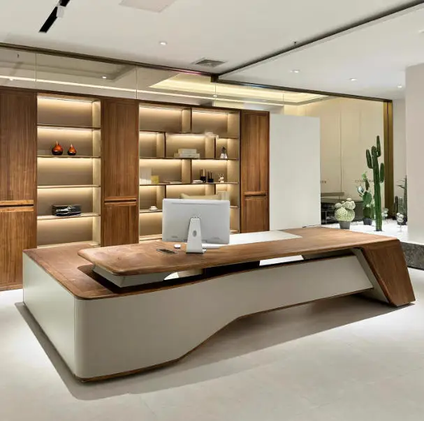 Wooden Fashion Office Desk Simple Creative Cheap Interior Big Size Office Desk Save Space Meuble Bureau Chinese Style Furniture