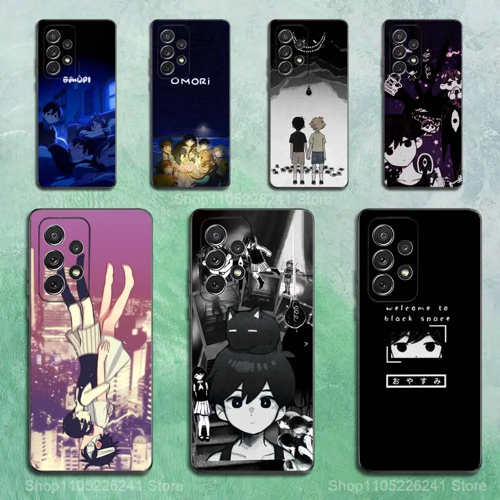 O-Omori Game P-PsycholoGical Phone Case For Samsung S22,S21,S20,S10,S9,S25,S24,S23,Ultra,FE,Plus,Lite,Soft Silicone Black