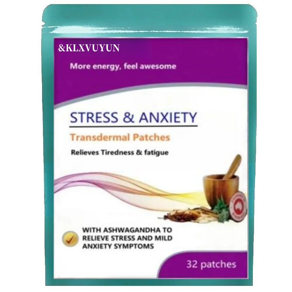 KLXVUYEG HEALTH STRESS & ANXIETY 32 PATCHES + FREE SAME DAY SHIPPING, Transdermal Patches Made in USA