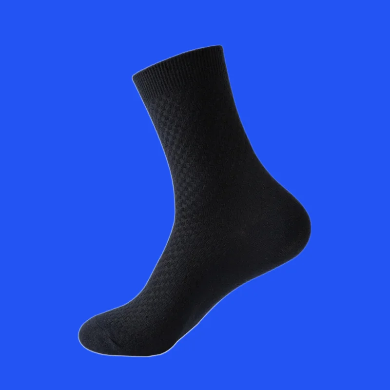 Meias Esportivas Mid-Calf Absorvente de Suor Masculino, Cor Sólida, Tendência Versátil, Moda de Alta Qualidade, 5 Pares, 10 Pares