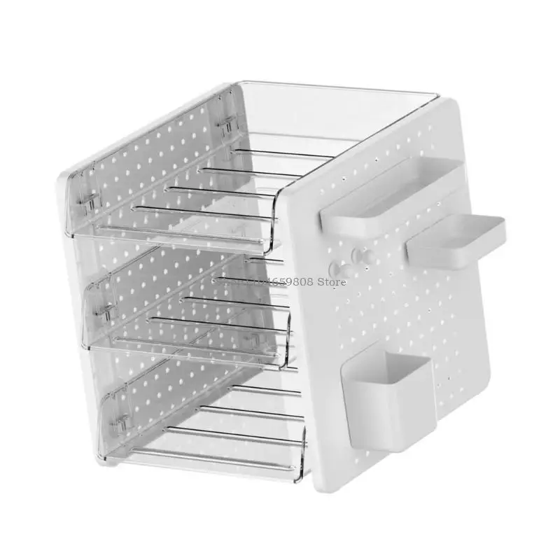 

Stackable File Letter Tray with Pegboard Shelf and Pen Cup 2 Tiered/3 Tiered Letter Tray Document