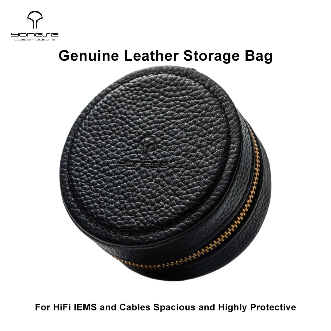 

Yongse Custom Genuine Leather Storage Bag for HiFi IEMS and Cables Spacious and Highly Protective.
