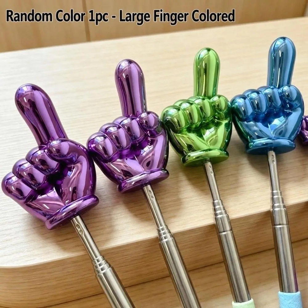 Non-Slip Handle Retractable Reading Stick Finger Design Extendable Teaching Pointer Pointing Rod Blackboard Whiteboard
