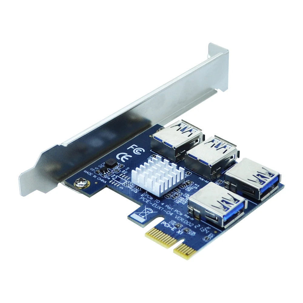 MBF MBF-MINING 4P PCI-E USB3.0 Multi 4 Portraizer Card Adapter