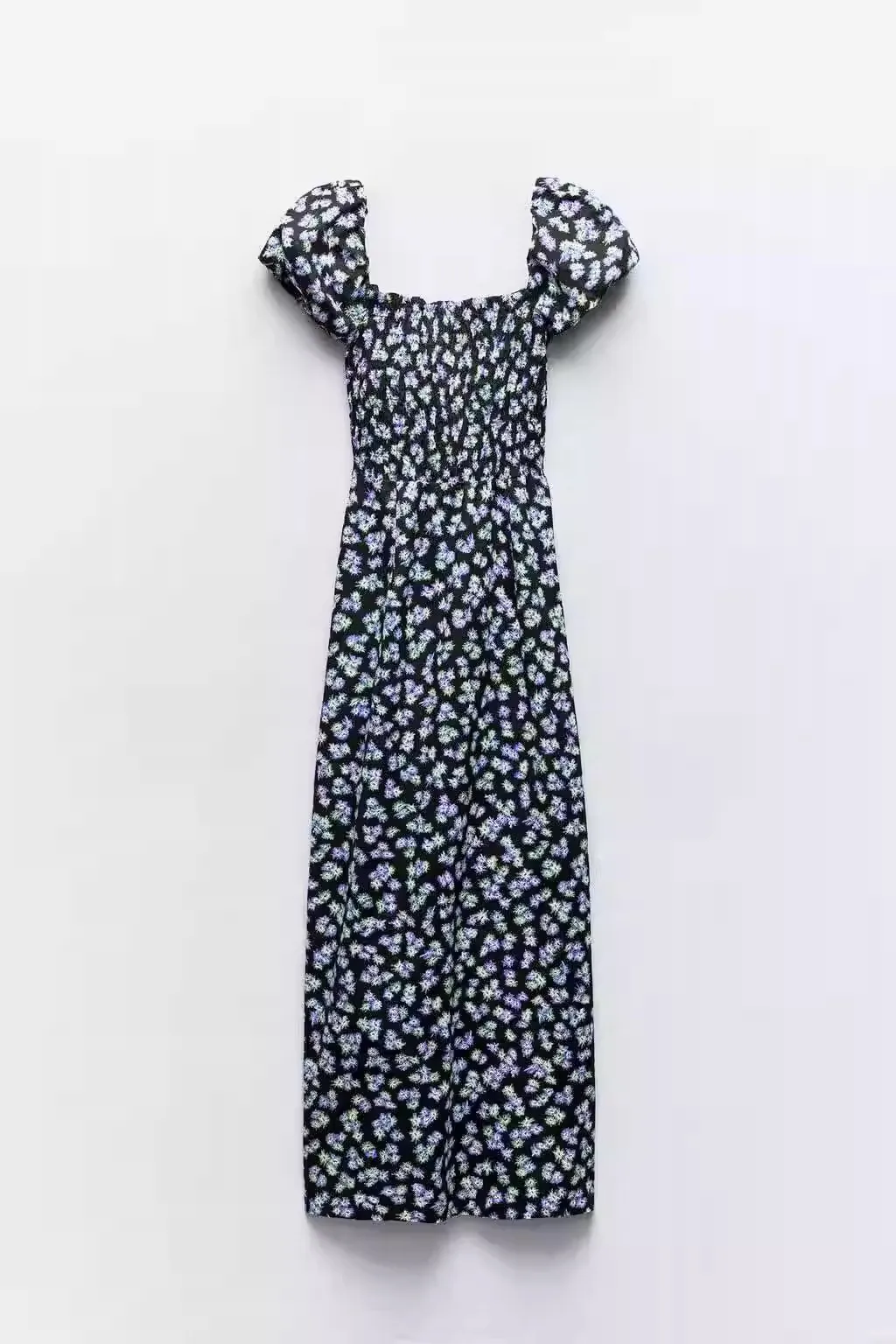 2024년 여름 신상 여성용 롱 프린트 드레스 V넥 플로럴 디자인 린넨 혼방 맥시 드레스 출퇴근용 봄 여름