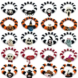 20pcs New Pet Dog Halloween Hair Ball Necklace Collar for Small Middle Large Dog Cat Bowties Neckties Pet Grooming Accessories