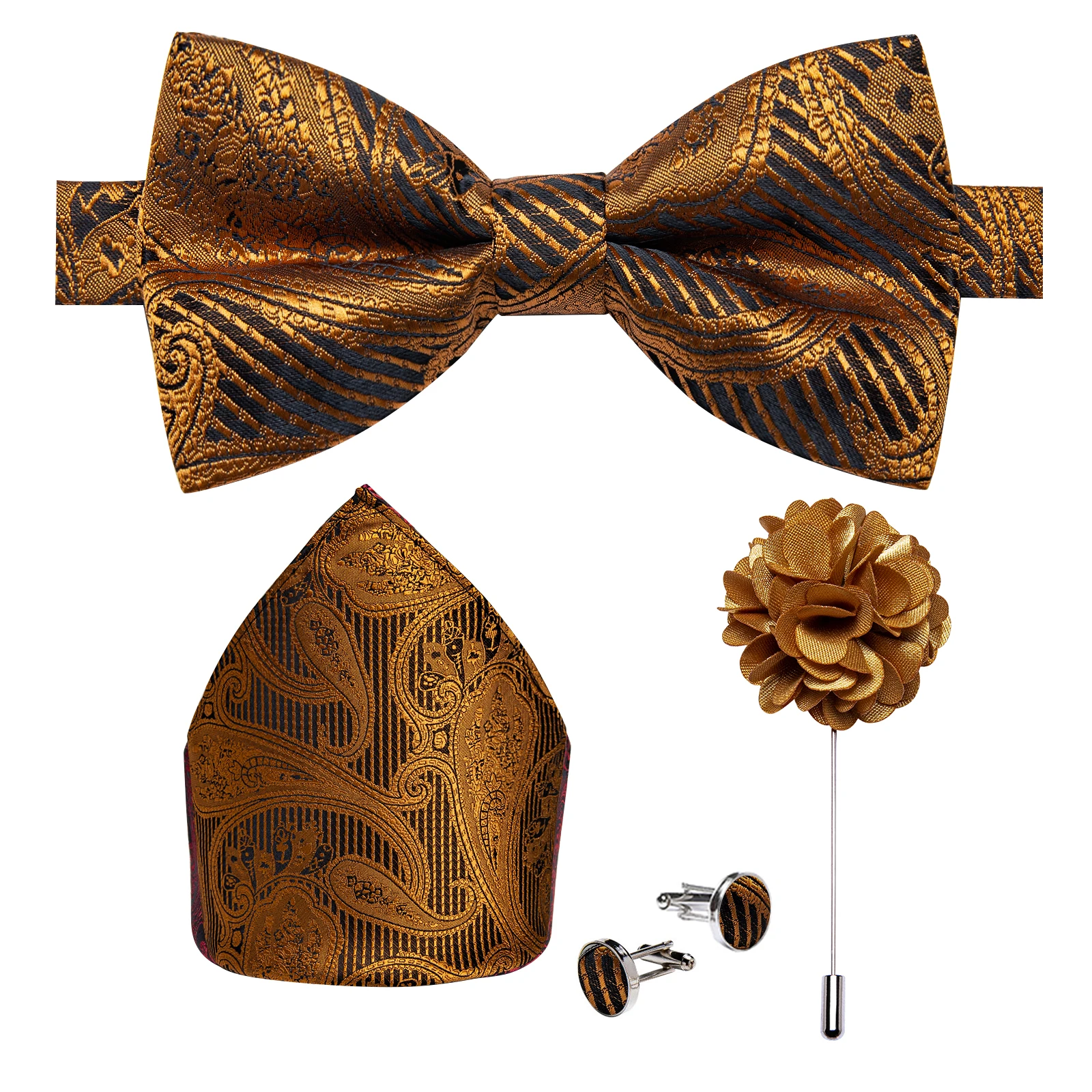 Hochzeitsfliege für Herren, klassisch rot, vorgebundene Fliege, Manschettenknöpfe, Ansteckblume, Set für Partys, Schmetterlingsknoten, Geschenk, Herren-Accessoires – Detail 30