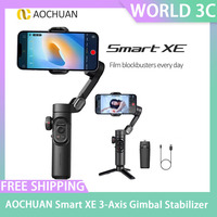 AOCHUAN 3-Axis Handheld Gimbal Stabilizer for Smartphone with Fill Light for iPhone Android Face Tracking Tiktok Vlog Smart XE