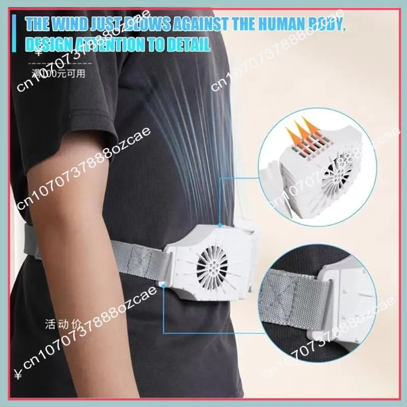 Ventilador de cintura recargable A26P con tecnología de circulación de aire Ideal para actividades al aire libre