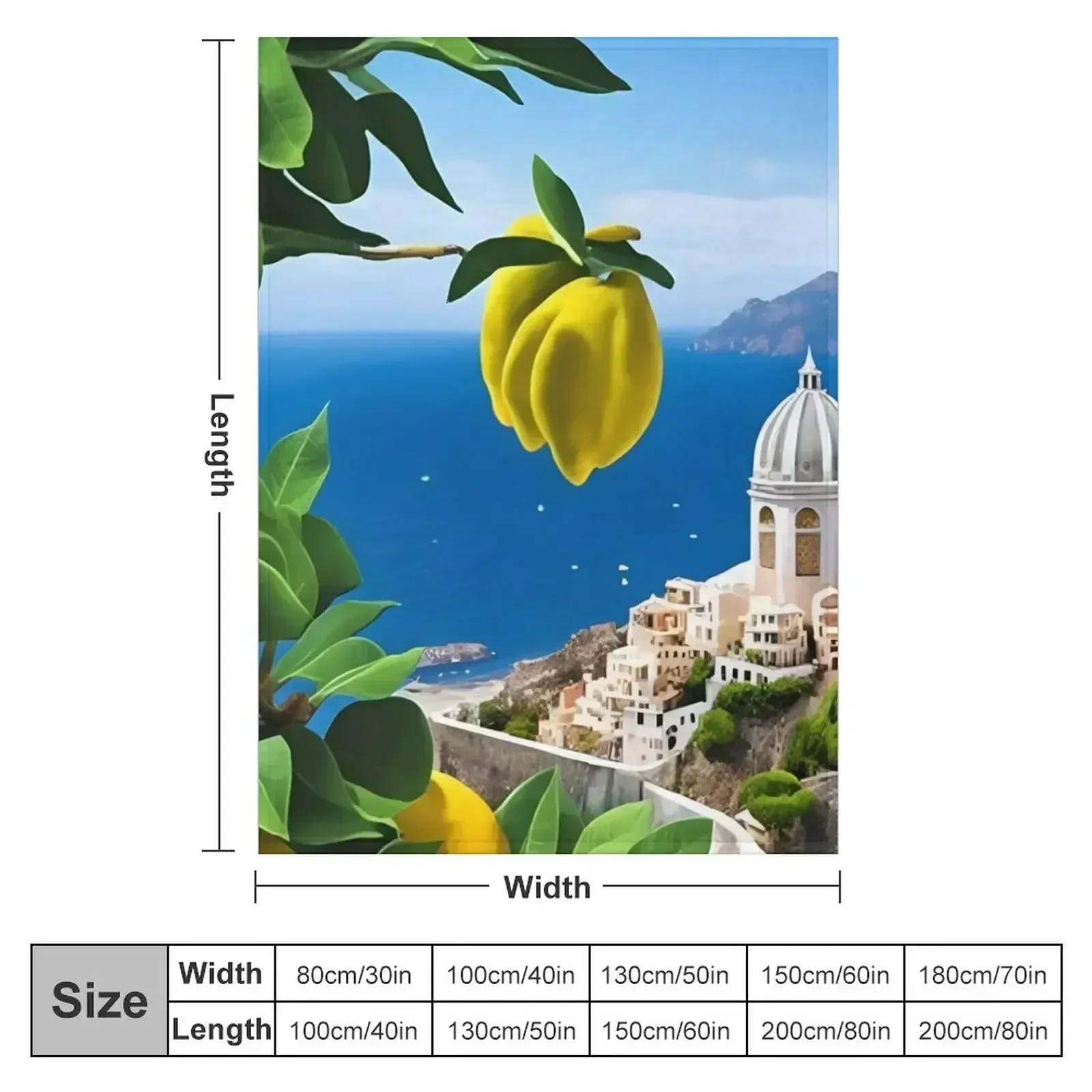 Amalfi Coast Italy Lemon Throw Blanket couch cozy soft plush fuzzy picnic outdoor blanket