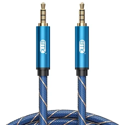 EMK AUX 3.5mm TRRS Cable Jack AUX Earphone Cable 4-Pole Male to Male Extender Lead Microphone AUX Cord for headset Smartphone