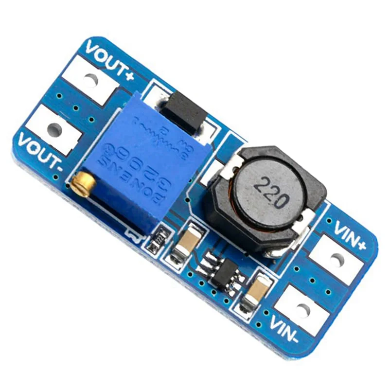 20 peças, mt3608, conversor DC-DC, regulador de impulso, módulo de alimentação usb, 2v-24v para 5v-28v, saída 2a, micro-USB-ABQU