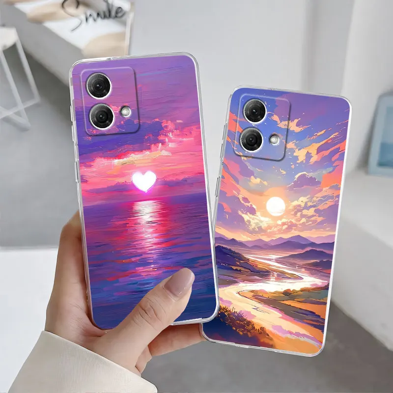 For Moto G34 G84 G64 G54 5G Power G04S Case Fashion Floral Soft Silicone TPU Phone Case For Motorola Moto G24 G04 G14 Back Cover