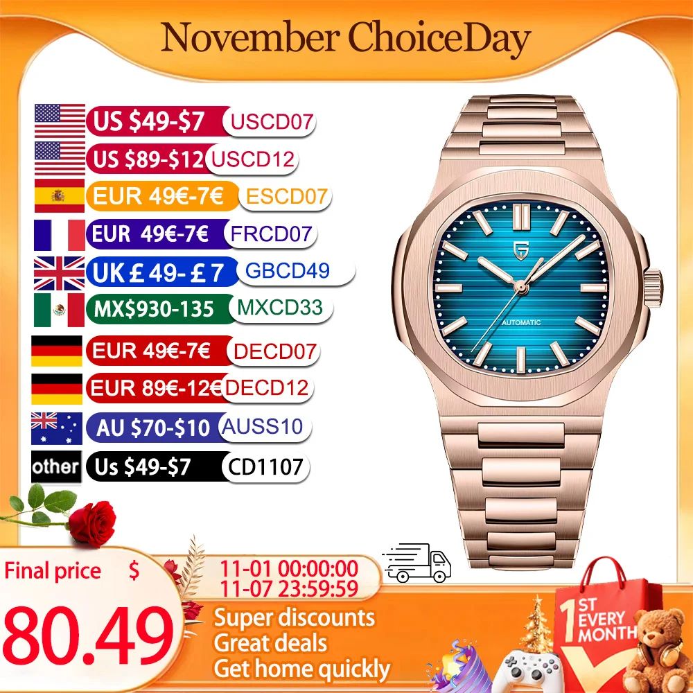 2025 Pagani Design Watch men's 1728 Luxury Retro Mechanical Watch Men's Sapphire Glass Stainless Steel 10BAR Men's Watch Sports