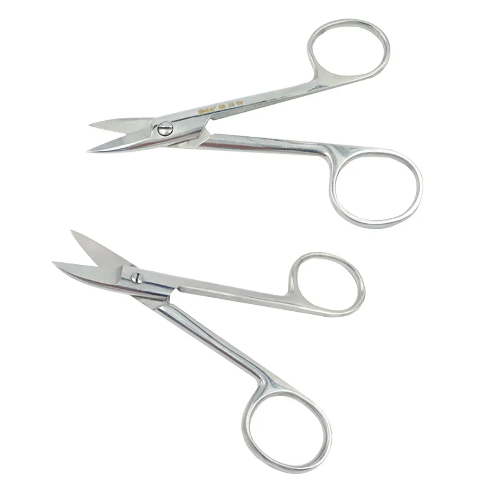 

Stainless Steel Dental Surgical Scissors Straight and Curved 11cm Metal Crown Scissors Dental Lab Equipment Tools