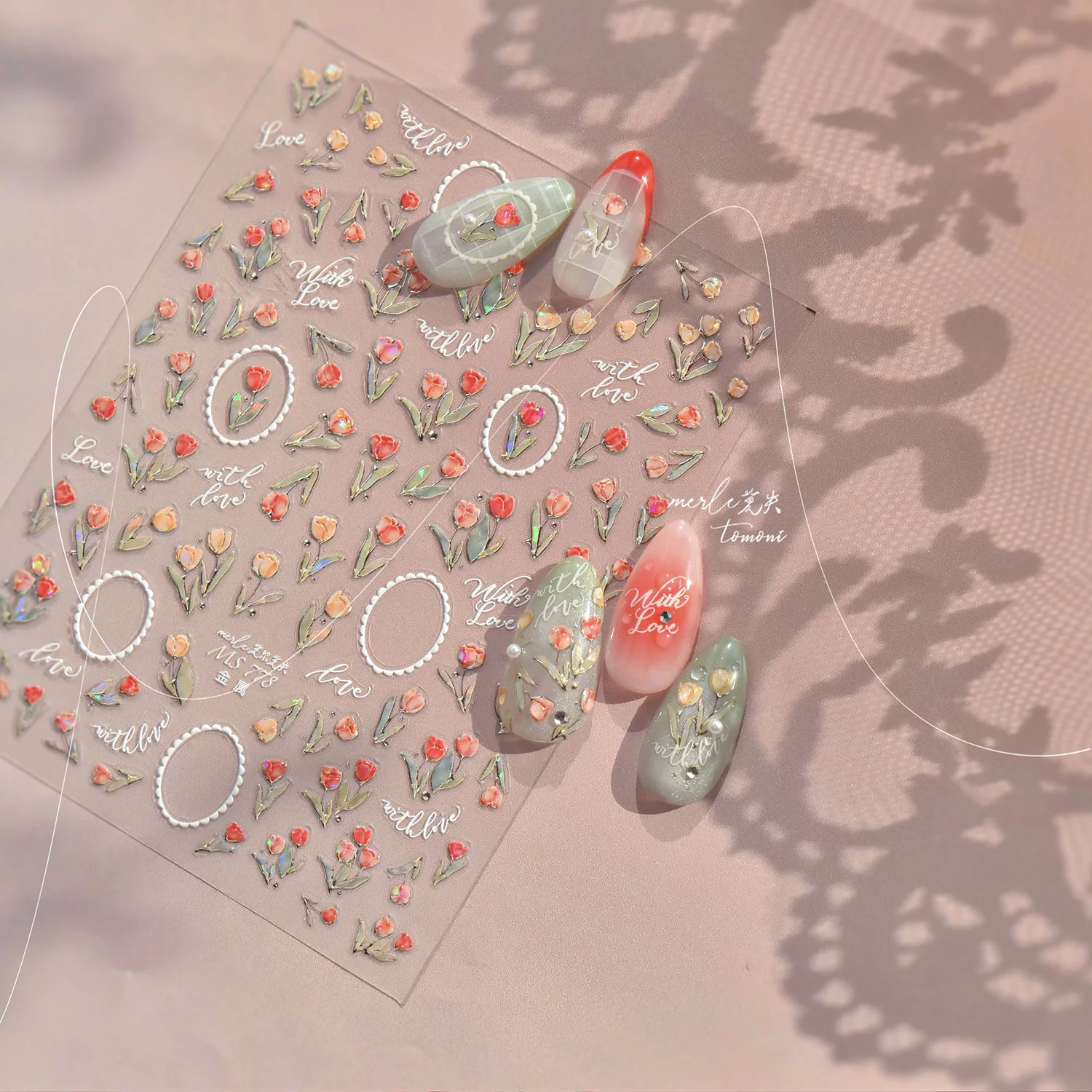 العتيقة الأبيض إطار ملصقات الأظافر النمط الصيني أناقة الباروك الزهور الزخارف التألق 5D الراين الفاخرة مانيكير صائق #5