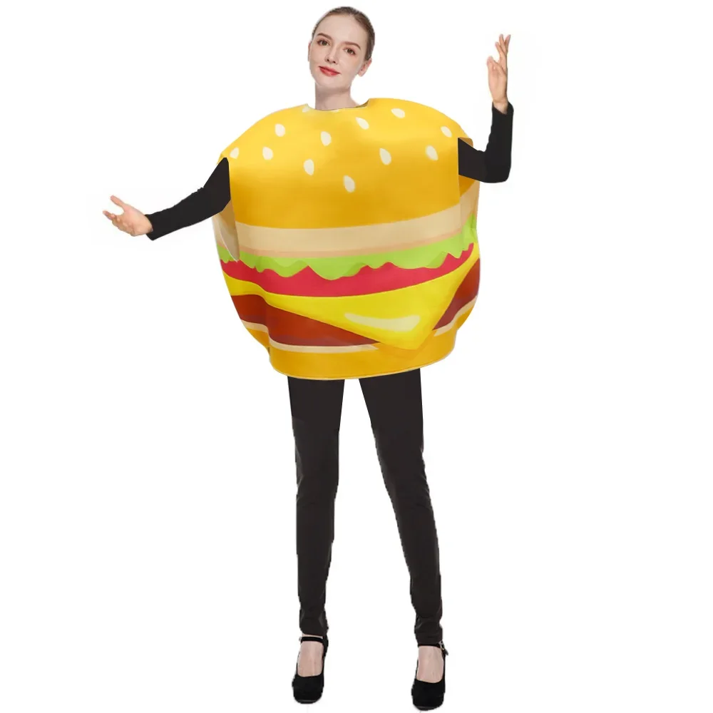 Funny Hamburger Croissant Adult Christmas Cosplay Costume Carnival Fancy Food Party Stage Show Outfits Fancy Dress up