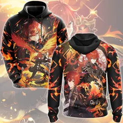 Sudadera con capucha Genshin Impact Raiden Shogun para hombres y mujeres, sudaderas con capucha de videojuegos, 3D Sudadera con capucha, Jersey fresco informal para niños, moda