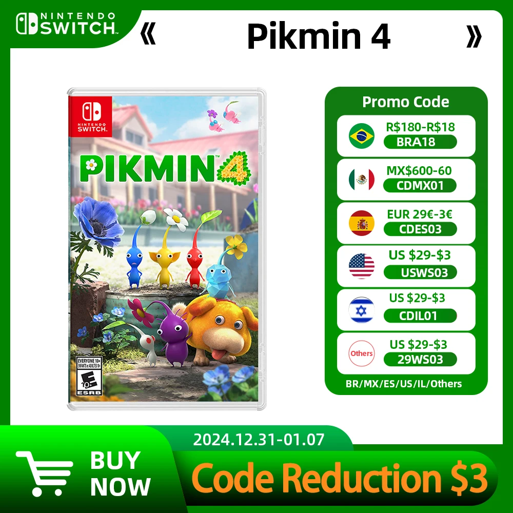 Nintendo Switch Game Deals - Pikmin 4 - Original Physical Pikmin4 Game Card In Stock Strategy Genre for Switch OLED Lite