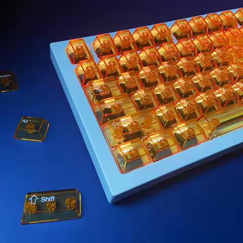 Fully Transparent Crystal Keycaps Custom Keyboard PC Transparent Ice Cube Cherry Profile Keycaps for Gaming Mechanical Keyboard