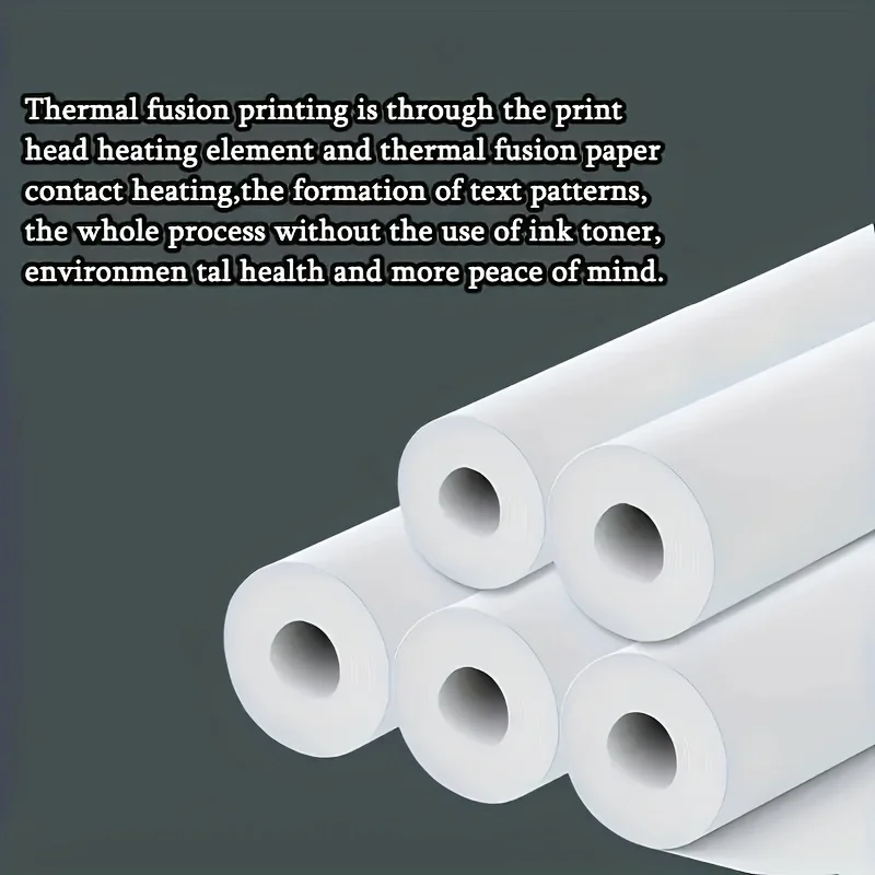 5 لفات من الورق الحراري سريع الجفاف مقاس A4 للاستخدام في مكتب التعليم الفني للبيع بالتجزئة مع طابعات صغيرة محمولة