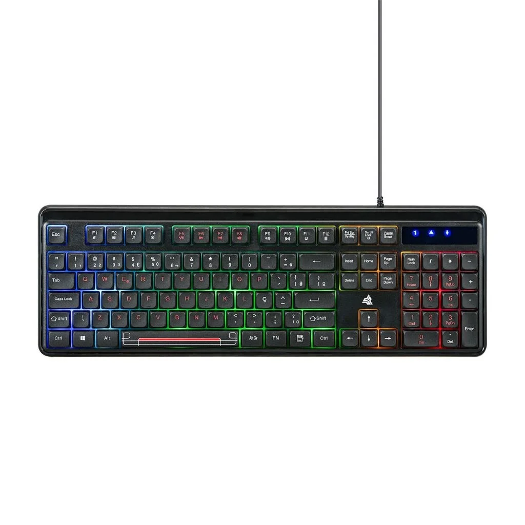 Teclado Gamer Para Computador Led Rgb Usb Abnt2 Multimida