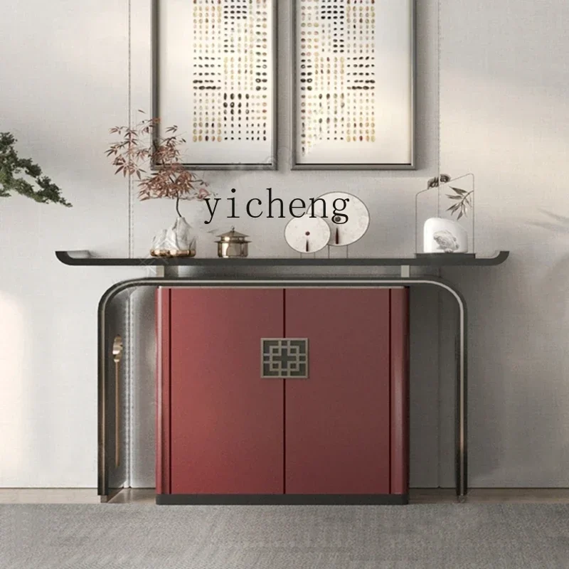 zz solid wood entrance table entry end view platform aisle opposite door entrance cabinet