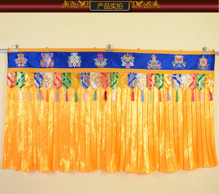 190CM Wholesale Buddhist supply Buddhism HOME Temple auspicious wall Hanging Altar background table Enclosing curtain draperies