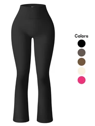 New Summer Women's Stretch Solid High Waist Casual Pants Sexy Slim Boot Cut Knitting Leggings Femme