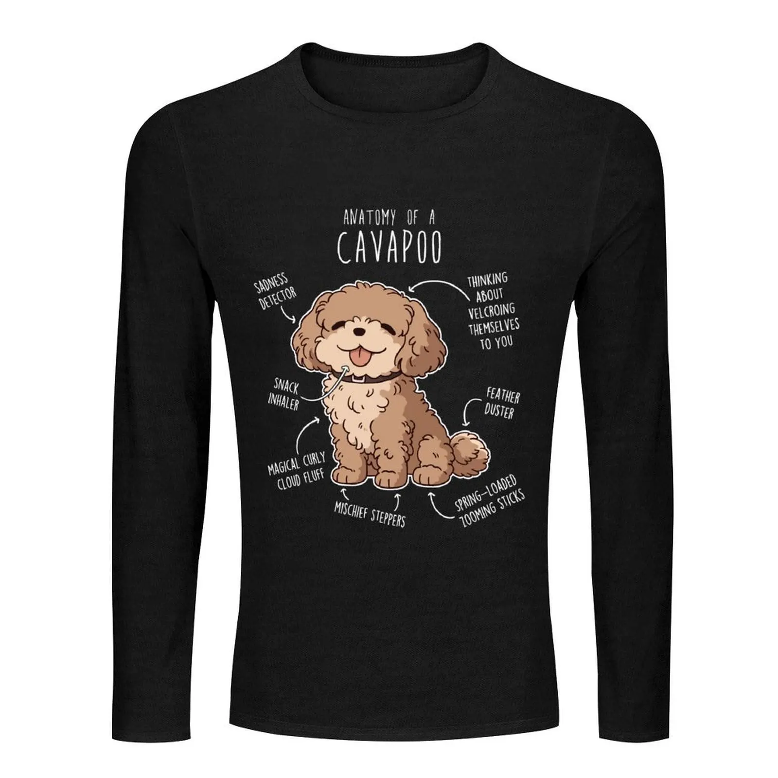 Cavapoo Dog Anatomy Long T-Shirt boys white t shirts funny t shirts for men