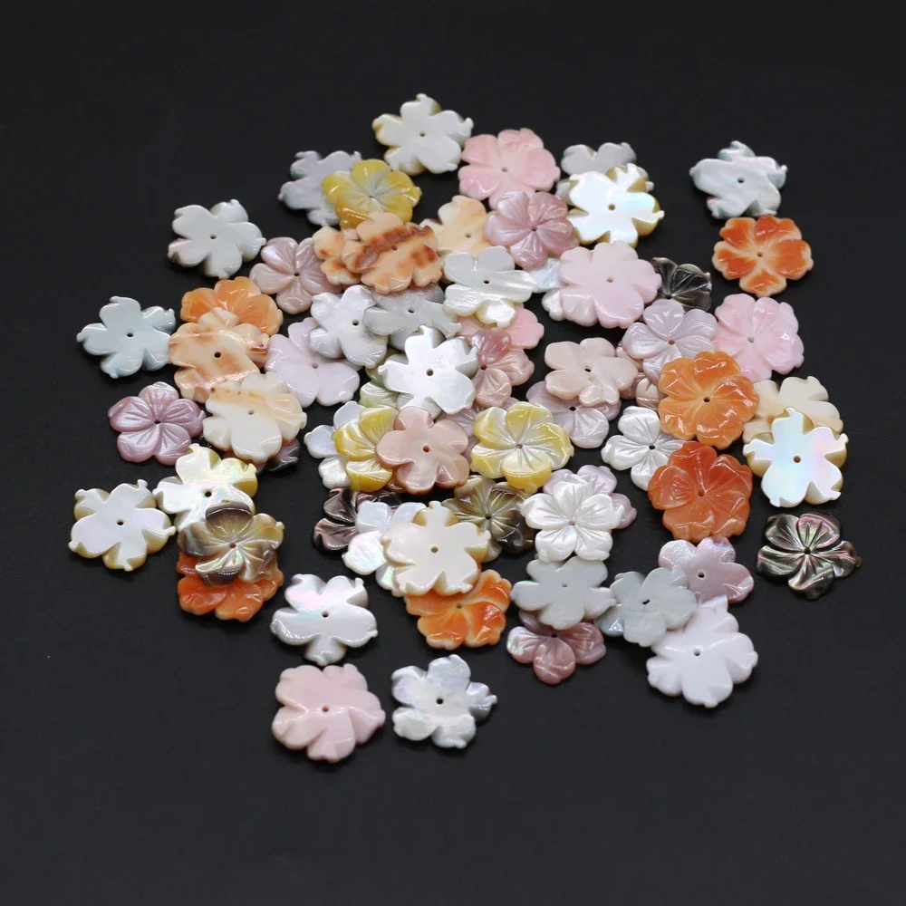 

5PCS Natural White Mix Colors Five Petal Flower Shell Pendant for Jewelry Making DIY Necklace Earrings Women Gift