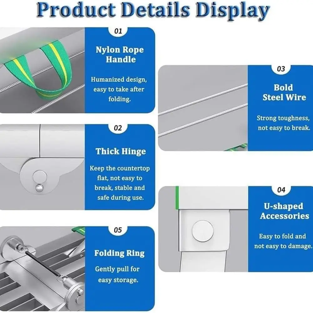 Steel Folding Work Ladder - Adjustable Scaffolding Step Platform, 800 lbs Load Capacity, 140x40 Color