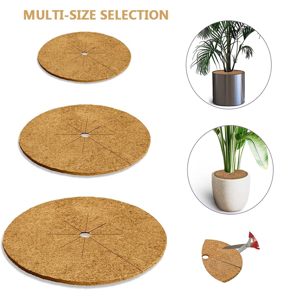 

Coconut Fibers Tree Mulch Ring Protector Mat Natural Coco Coir Protection Disc Plant Cover for Indoor Outdoor Lawn Potted