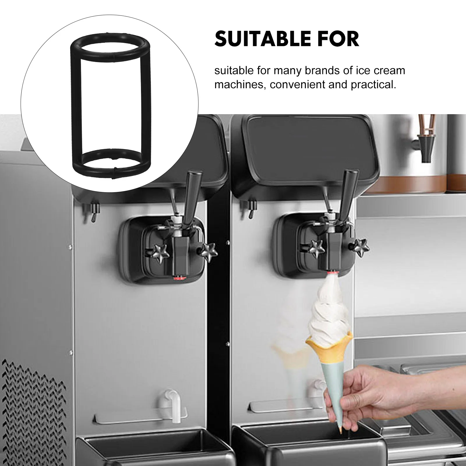 

2Pcs Space-Saving Silicone Sealing Rings for Ice Cream Machines Convenient Accessories