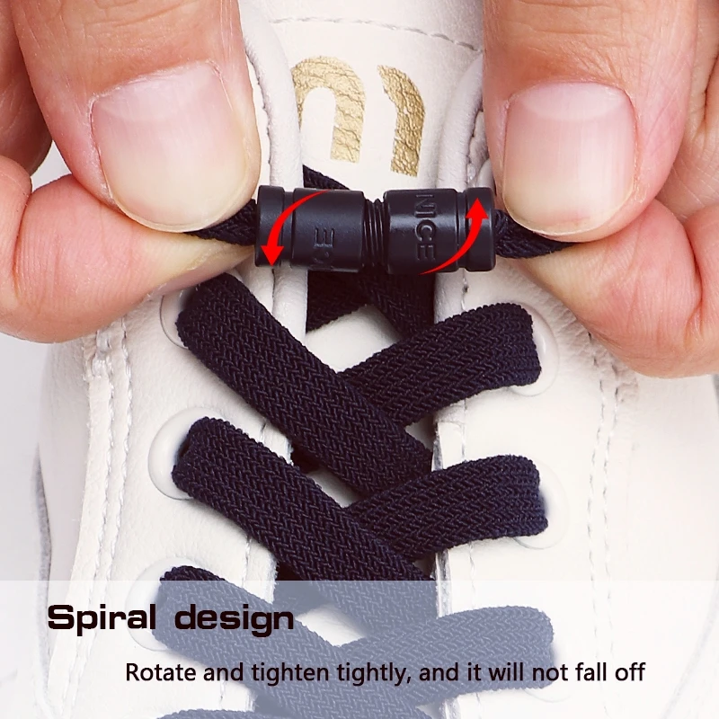 Elastic Shoelaces Sneakers colorful Capsule Buckle No Tie Shoe laces 8mm wide flat shoelace Unisex lazy Shoe Accessories 1Pair