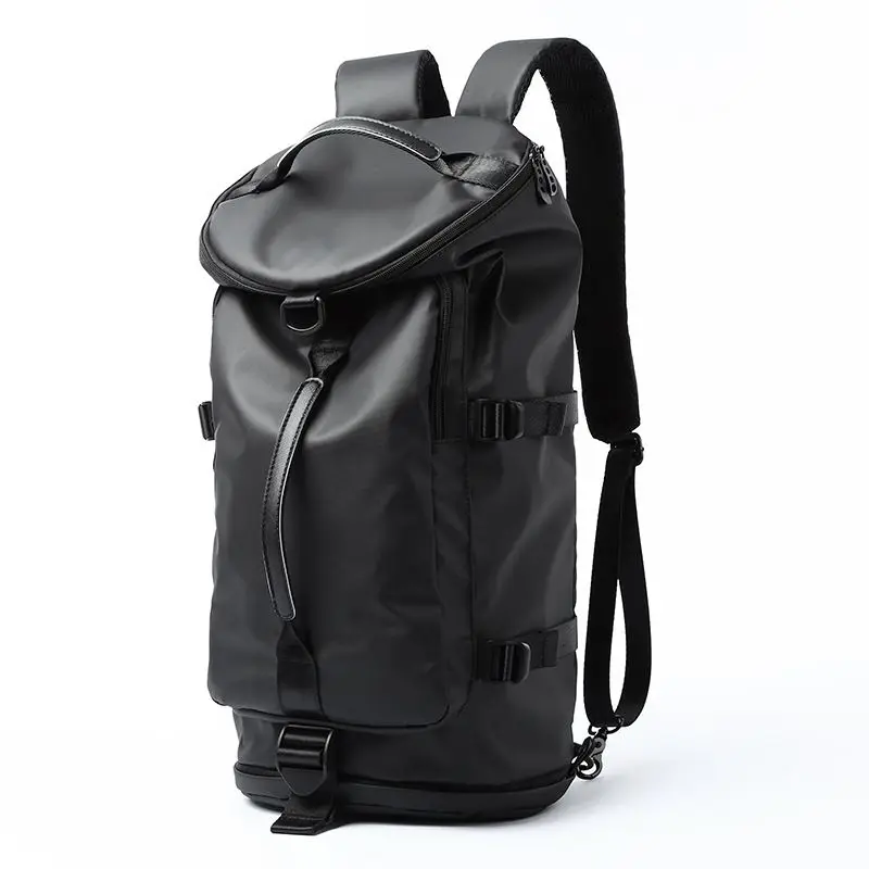 

Men Leather Bucket Backpack Multifunctional Travel Bag Large Capacity Luggage Male Backpacks Travel Shoulder Bags