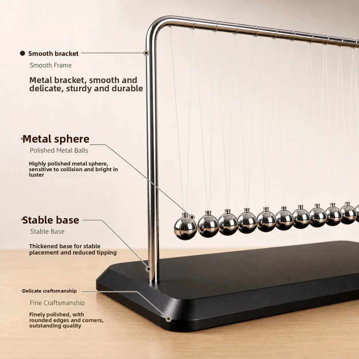 Serpentine Newton pendulum permanent motion instrument desktop ornament physical impact home decoration business gift touch ball